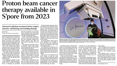 ​Proton beam therapy for cancer to be available in Singapore by early 2023